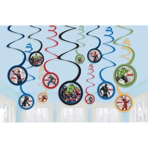 Avengers Powers Unite Hanging Swirl Decorations - Click Image to Close